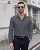 J.VER Grey Dress Shirts Long Sleeve 4-Way Stretch Regular Fit Wrinkle Free Formal Casual Business Wedding Work Button Down Shirt with Pocket S #2