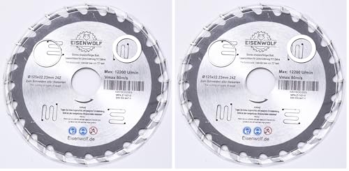 Inter-Kert Lame de scie circulaire, 24 dents, 125 mm, pour bois, 125 x 22 x 24 dents (Lot de 2)