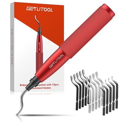 GETLITOOL Sbavatore con 16 Lame Sostituibili BS1010 BS1018 BK3010 Set Utensile di Sbavatura con Lama Rotazione a 360° per Stampante 3D Plastica Metallo Rame