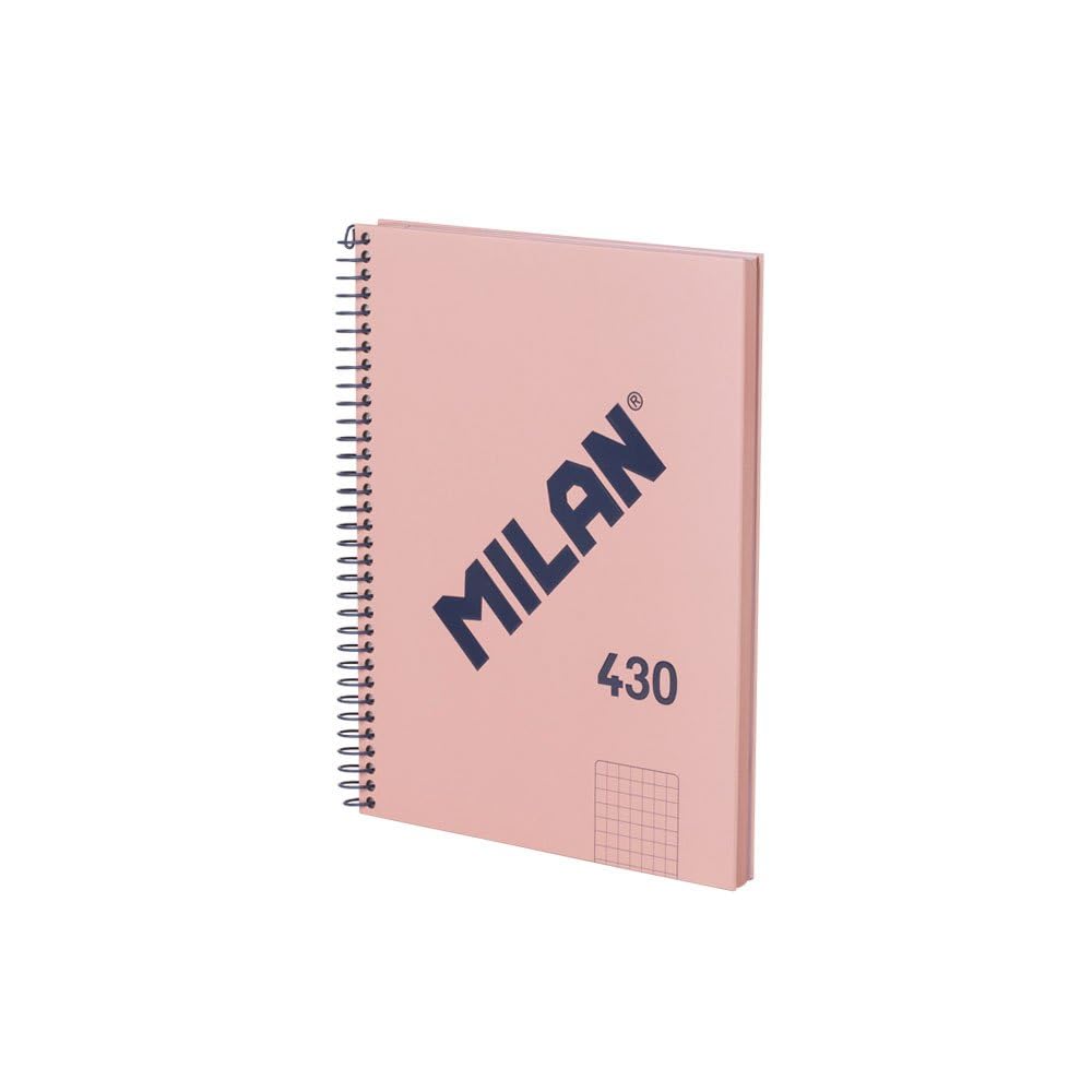 MILAN® Cuaderno A5 con tapa dura, cuadrícula 5 x 5 mm, 80 hojas de 95 gr/m², colección 430, rosa