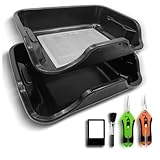 Magicbox Trim Bin Pro - 150 Micron Pollensieb Trimm Schale Trim Tray mit 2 Scheren & Lupe | Ergonomisches Trimmtisch für Kräuter | Inkl. Antistatik-Bürste