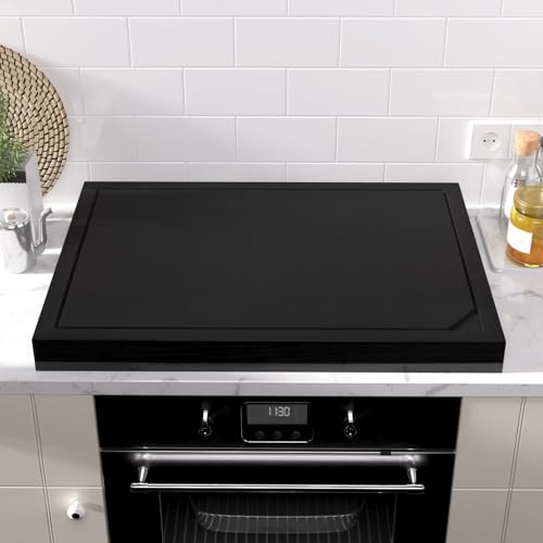 Cubierta de cocina de madera con mango negro miniatura 1