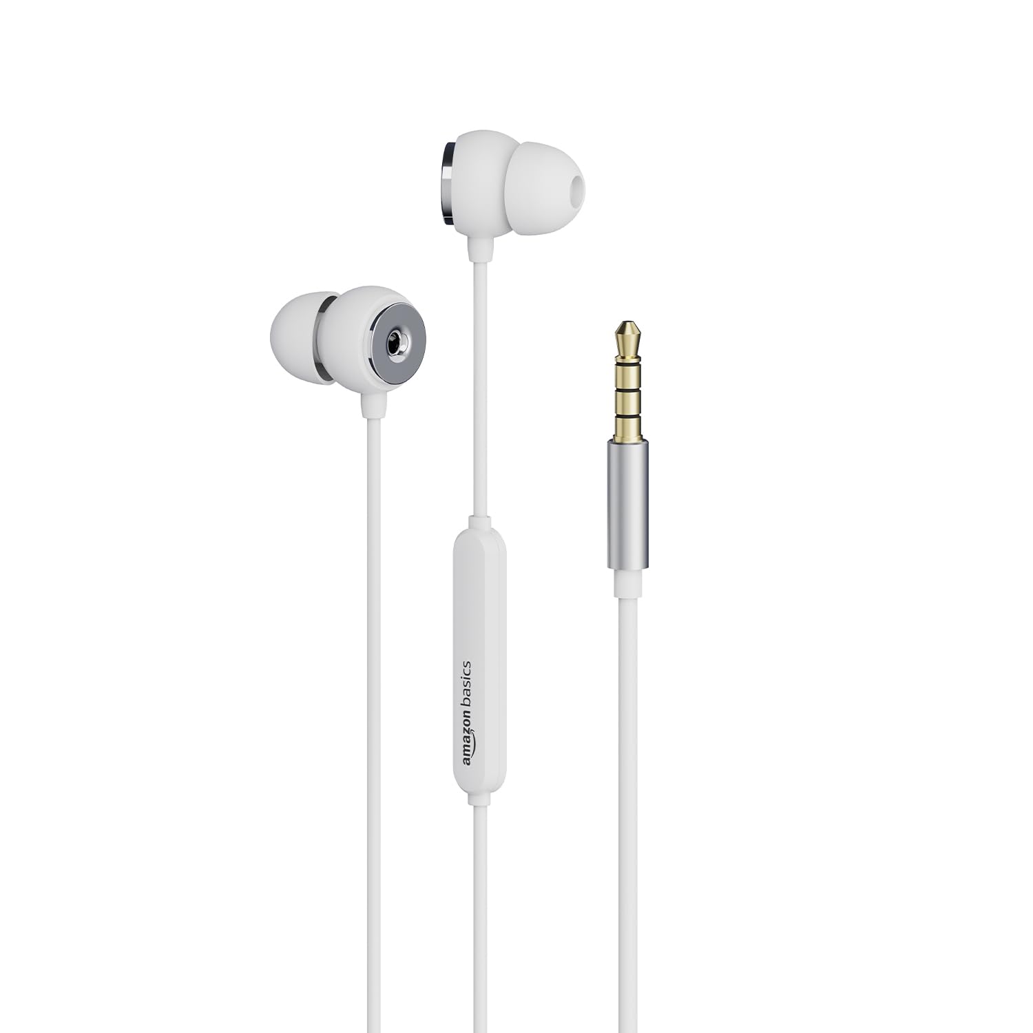 Amazon Basics Wired Earphones with 3.5mm Jack/Aux | in Ear Wired Earphones | Deep Bass, Tangle-Free Cable, Comfortable Fit | White-image-41
