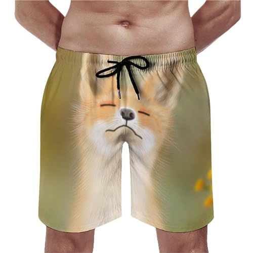 Shorts de bain homme joli renard pour vos vacances à la plage en été
