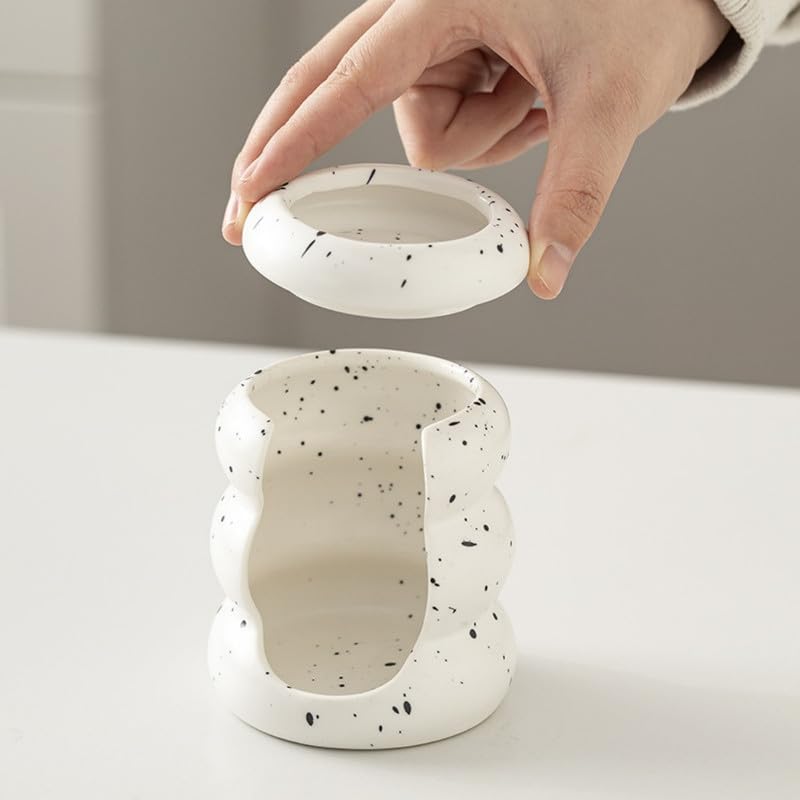 Difusor aromático eléctrico decorativo de cerámica blanco con oro miniatura 6