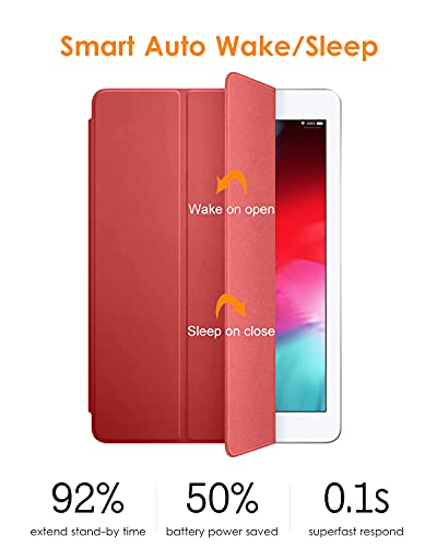 Dtto Ipad Air 2 Case (2014 Released), Ultra Slim Lightweight Smart Case Trifold Stand With Flexible Soft Tpu Back Cover For Apple Ipad Air 2 (Model A1566/A1567), Red #TOP6