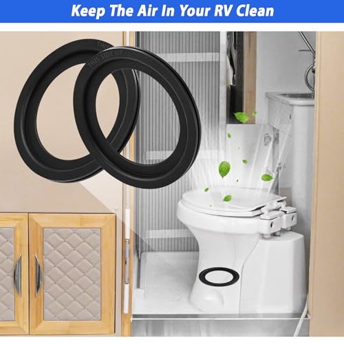 Image of RV Toilet Seal Kit, 385311658 Flush Ball Seal Gasket Replacement for Dometic 300 /310 /320 Toilet - 2 Pack