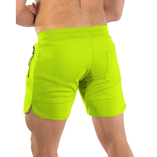 Image of PIDOGYM Men's 5 inch Gym Workout Shorts,Fitted Jogging Short Pants for Bodybuilding Running Training with Zipper Pockets