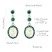 CiNily White Fire Opal Emerald Dangle Drop Earrings 18K White Gold Plated Opal Jewelry for Women Gemstone Stud Earrings 7/8
