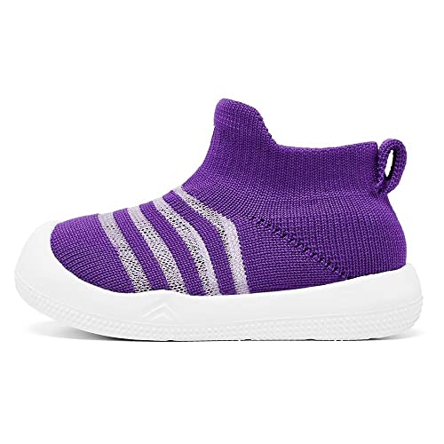 Image of Eashi Baby Boy Girl Non-Skid Indoor Infant Walking Shoes Breathable Warm Elastic Sock Shoes with Memory Sole Protect Toes Outdoor Sneakers