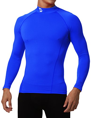 Defender New Men's Cool Compression Mock Shirts Tights Baselayer Soccer BL_M