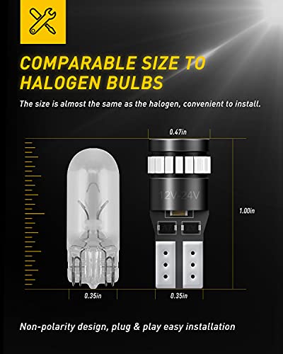 Auxito Ultra Blue 194 Led Bulbs 168 175 2825 W5W T10 24-Smd 3014 Chipsets For Car Interior Dome Door Map License Plate Dashboard Courtesy Lights, Pack Of 2 #TOP5