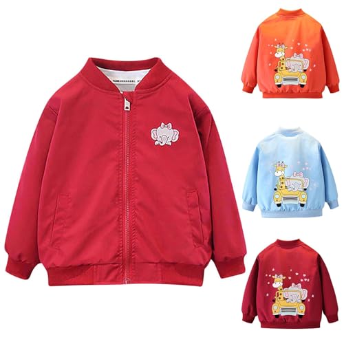 Kids Toddler Full Zip Hoodie Sweatshirt Cute Elephant Print Long Sleeve Casual Outerwear Jacket with Pockets for 1-11 Years2