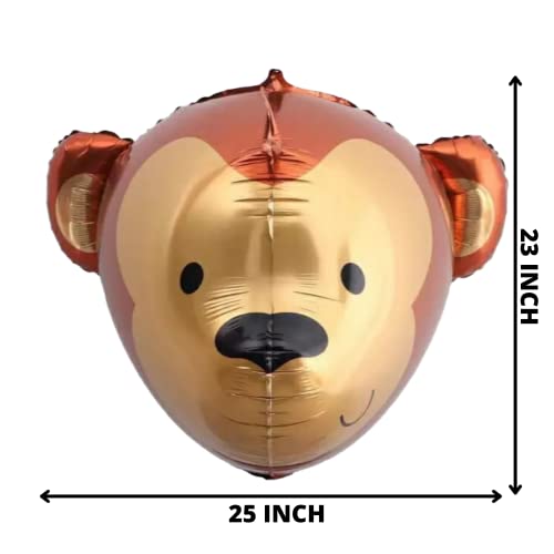 Image of Party Decorz Monkey 4D Face Foil Balloon (23X25 Inch, 1pcs) For Kids Animal,Safari, Zoo Theme Birthday Party Decoration