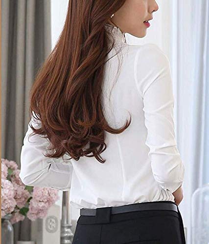Image of Smile Fish Women Hollow Out Back Zipper Lace Long Sleeve Elegant Blouse