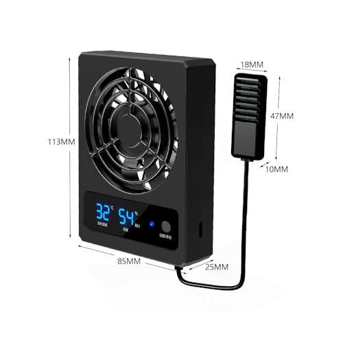 ZONADAH Smart Reptile Enclosure Fan Ventilation Fan Luftentfeuchter für Regenwald Terrarium Vivarium Verbessert die Luftzirkulation für Amphibien Reptilien Schlangen