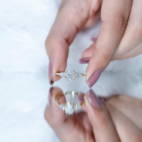 Certified Lab Grown Diamond 3 Stone Engagement Ring, Ef-Vs Quality, Diamond Past Present Future Ring - Ideal for Gift4