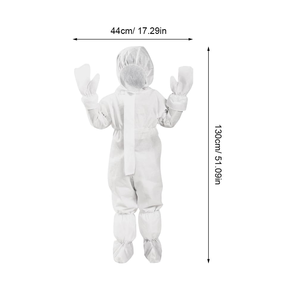 VALICLUD Combinaison jetable pour enfants avec poignets élastiques, chevilles et capuche, non poreux, anti-poussière, avec gants et couvre-chaussures
