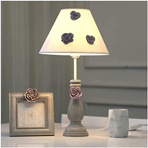 Lampe de chevet pastorale européenne à motif floral pour décoration de pépinière