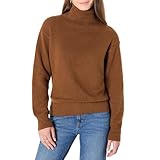 Amazon Essentials (Demi's Pick) Women's Relaxed-Fit Cotton Blend Turtleneck Pullover Sweater, Caramel Heather, Large