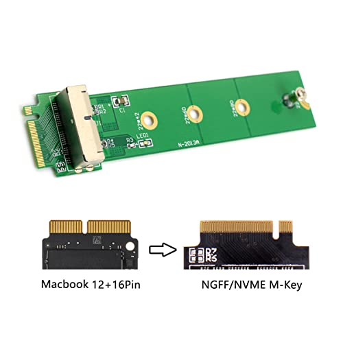 Image of Cablecc 12+16Pin SSD to NVME M.2 NGFF M-Key for 2013 2014 2015 2016 2017 MAC Air Pro SSD