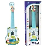 Mini Guitarra Ukelele de Juguete de 4 Cuerdas para Niños, Juguetes de Guitarra para niño pequeños con un simpático Dinosaurio, Ukelele para Niños como Instrumento Musical (A1)