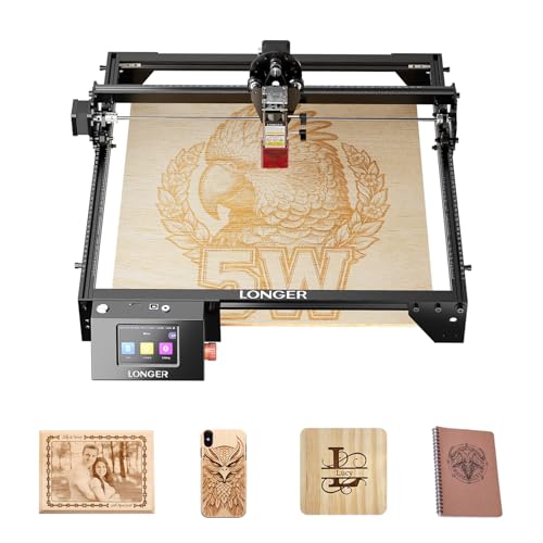 Image of LONGER Ray5 5W Laser Engraver, High-Speed DIY Laser Engraver with 3.5 inch Touch Screen, Offline Use, 400x400mm Area, CNC Laser Engraving Machine for Wood, Metal, Acrylic & Glass