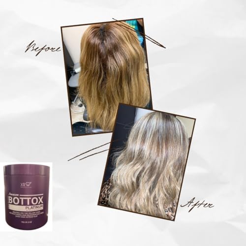 Hair Bottox Platinum Amazon XRW. For Blonde Hair, neutralizing the yellow tone and providing an platinum effect while providing hydration and frizz reduction.