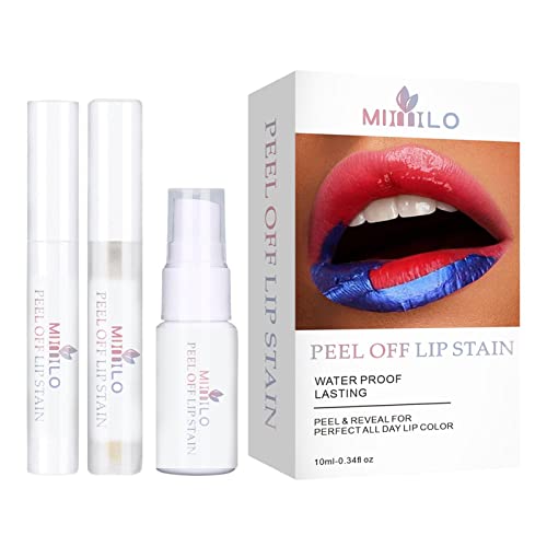 SBVSDB Brillo de labios de larga duración, Peel Off no pegajoso en la copa Tear-Off - Lip Stain Peel Off Wonder Blading Peel and Reveal Lip Stain, pigmentos de color de alta intensidad Cover