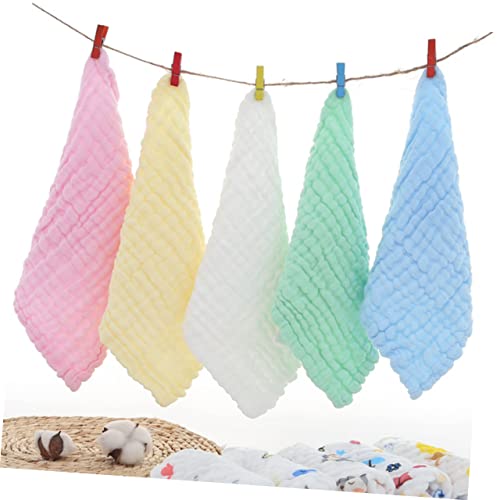 5Pcs Multi Layer Cotton Facial Towels Soft Highly Absorbent Hand Towels for Newborns for Drooling Bathing Includes3