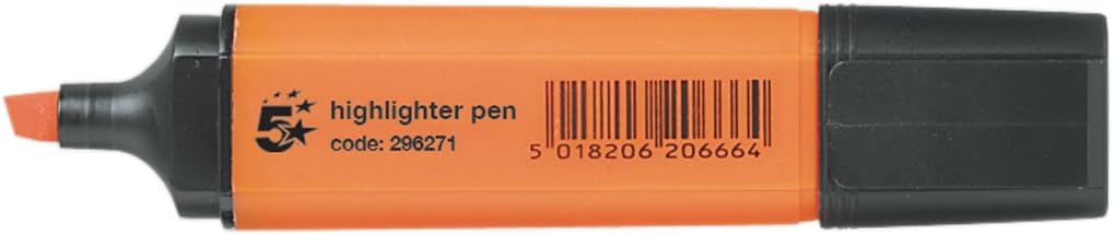 5 Star moLin Highlighter Chisel Tip 1-5mm Line Orange [Pack 12]