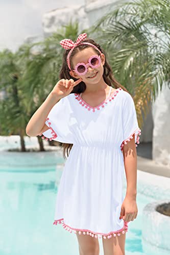 Image of Fommykin Girls Swimwear Cover Ups Kids Beach Bathing Suit Coverups Cute Sweet Bikini Swimsuit Tunic Dress