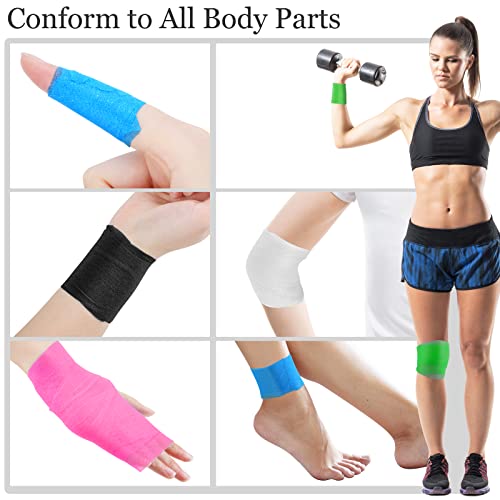 Aodaer 5 Pieces Foam Underwrap Bandage Athletic Foam Tape Pre Wrap Tape Cover Wrap Athletic Adhesive Elastic Sport Tape For Ankles Wrists Hands And Knees (2.75 Inch X 30 Yards, 5 Colors) #TOP4