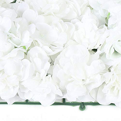 20 x Hortensia Rose Zijde Kunstbloemen Wandpaneel Bruiloft Achtergrond Bloemwand Bloemen zuil Decoratie (Wit) - Afbeelding 3