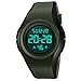 Produktbild TONSHEN Unisex Sportuhr 50M Wasserdicht Plastik Lünetten mit Kautschuk Band Multifunktion Outdoor Digitaluhr Herren und Damen LED Elektronik Uhren (Grün)