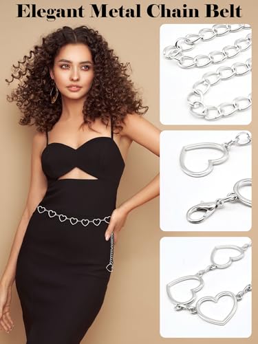 Ammiko Fashion Chain Belt for Women Adjustable Waist Belts for Dresses Jeans Pants Country Concert Outfit2