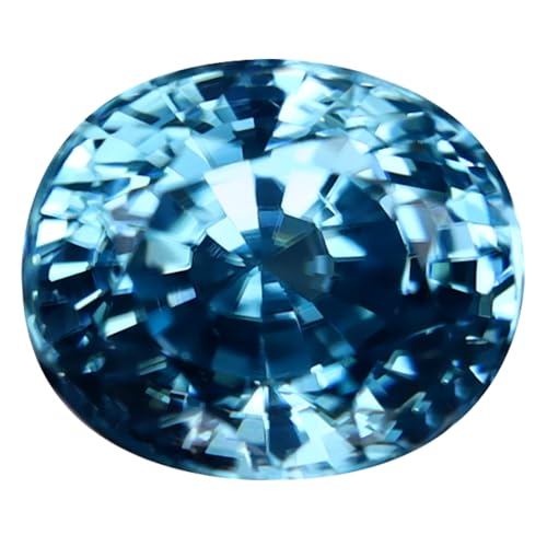 Zircon bleu de 2.28 ct véritable pierre précieuse lâche en coupe ovale de 7 x 6 mm modèle L