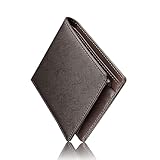 [Alivern] 財布 メンズ 2つ折り 本革 薄い 小銭入れ RFID＆磁気スキミング防止 一流の財布職人が作る 二つ折り財布 ふたつおり サイフ コンパクト 軽い 紳士用 (コーヒー)