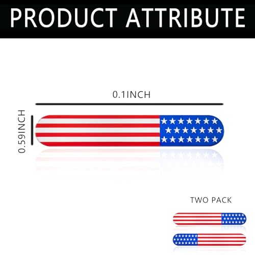 Image of Pack of 2 Red and Blue USA American Metal Flag Auto Fender Emblem, Car Badge Car Decals, Used for Most Cars, Trucks, Suvs