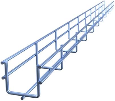 Electro Zinc Plated Wire Mesh Cable Tray, Silver Steel, 2 x 1.97 x 118.12 inch, 8-Pack