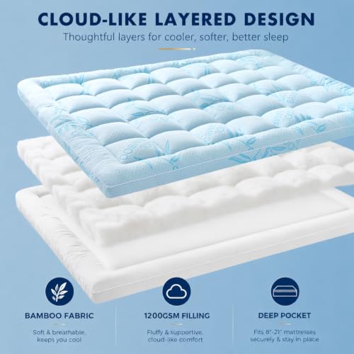 Amazon – Acnalboma Queen Extra-Thick Bamboo-Blend Mattress Topper - image 5