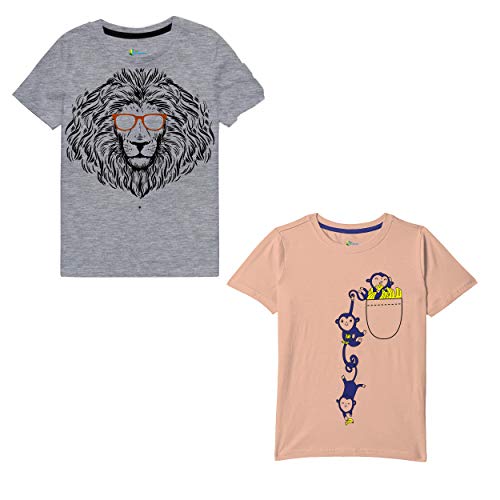 Image of Real Basics Boy's Regular Tshirt(Pack of 2)