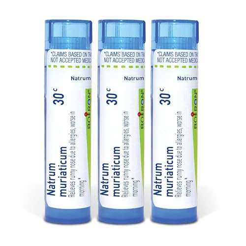 Boiron Natrum Muriaticum 30c Homeopathic Medicine for Runny Nose - Pack of 3 (240 Pellets)