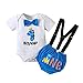 Qiraoxy Baby Junge 1. Geburtstag Outfits,Baumwolle Baumwolle Fliege Strampler + Shorts Kuchen Zerschlagen Outfits Foto Requisiten Party Kleidung