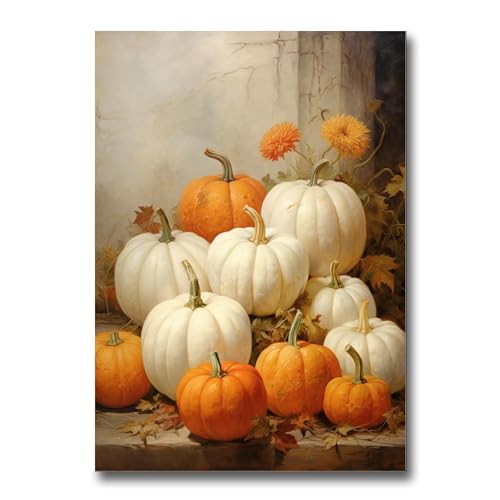 Amazon.com: Rustic Fall Decor Wall Art, Pumpkin Still Life Decor, Fall ...