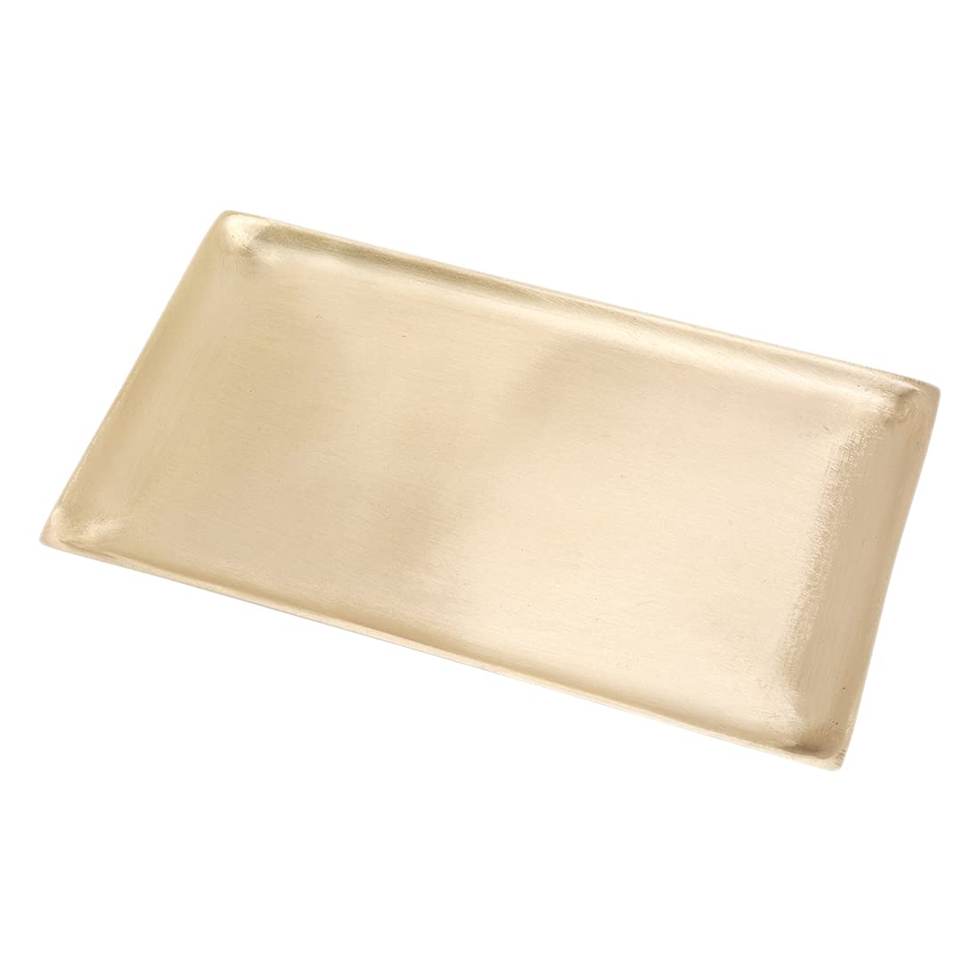 NKlaus Kerzenteller für Kerzen Messing, matt, Gold, rechteckig, 1 Stück
