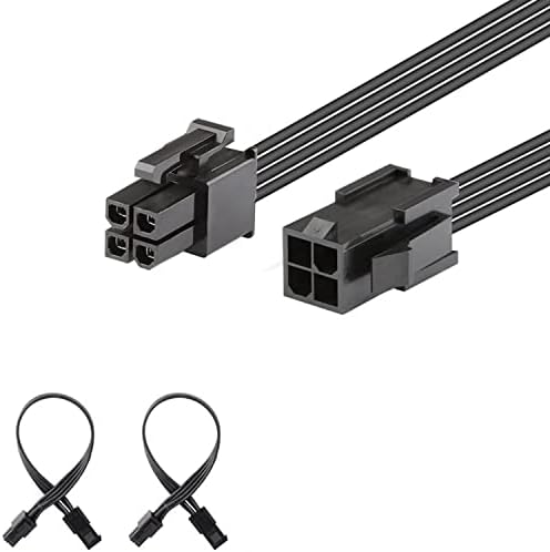 J&D 2 Paquetes ATX 4 Pin Cable de Extensión para CPU, Macho a Hembra Cable de Extensión - 20cm