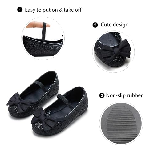 Image of GINFIVE Toddler Girls Dress Shoes Little Girls Mary Janes Ballerina Flats Shoes Toddler