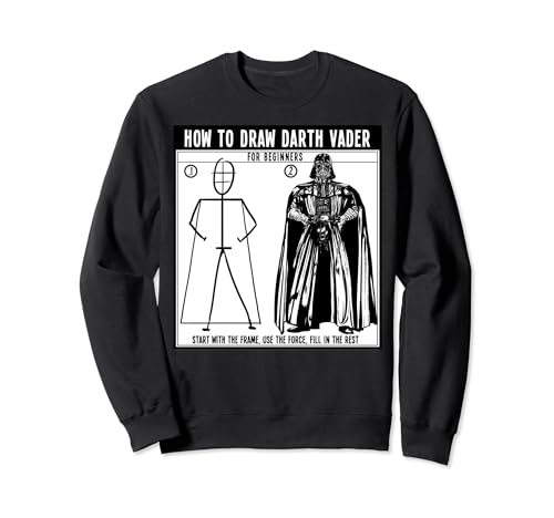 Sweat Star Wars How To Draw Vader noir imprimé poster pour fan
