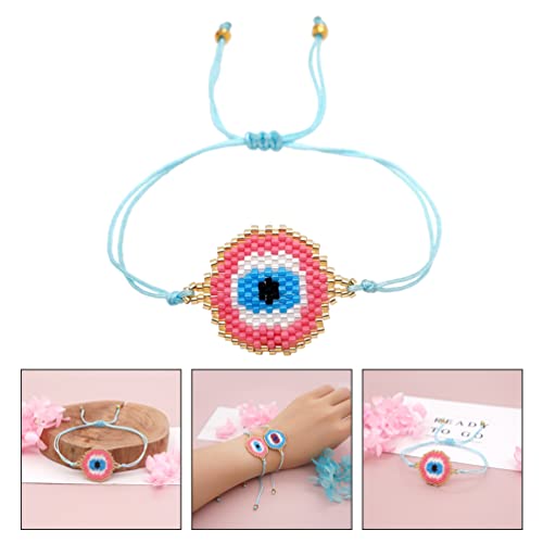 Holibanna Pulseira de olho turco azul, pulseiras de olho de peru, amuleto da sorte, pulseira de teci
